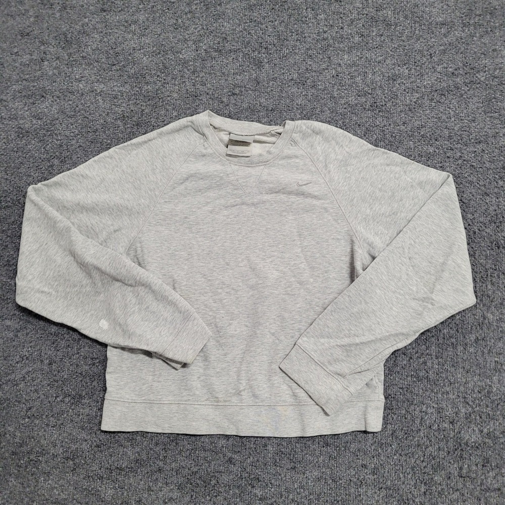 Nike Sweatshirt Womens Size S Grey Raglan Long Sleeve Pullover Athletic Casual